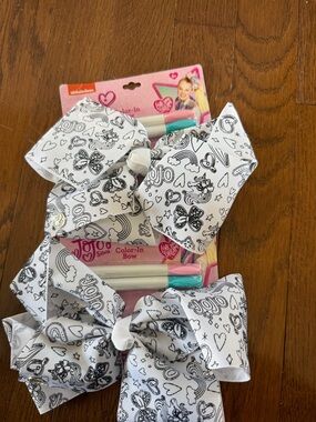 JoJo Siwa Color-In Bow Set 🎨 DIY Hair Bows w/ Markers (2) NWT